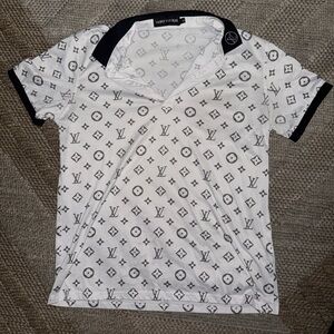 Vintaged Louis Vuitton Monogram White and Black Polo